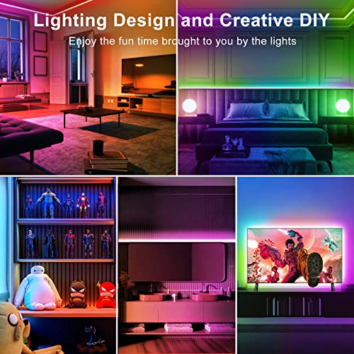 TJOY LED Lights for Bedroom 100ft, RGB Color Changing Led Strip Lighting with Remote and Smart APP Control, Music Sync Rop...