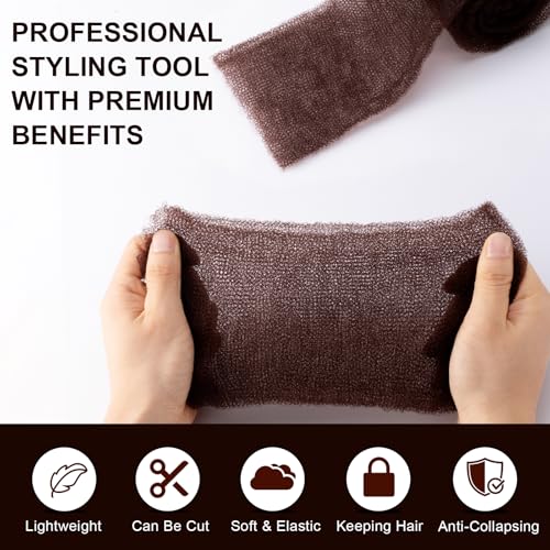 Hair Filler and Hairpins for Updo, Hair Sponge for Updo (Dark Brown)