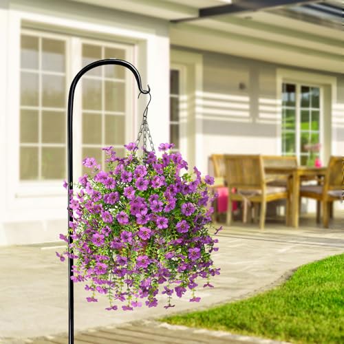 ZFProcess Artificial Hanging Flowers for Outdoors Spring Decoration, 2PCS Silk Fake Daisy Realistic Outdoor Flowers UV Res...