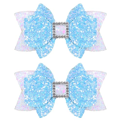 Glitter Hair Bow Clips 3.5 Inch Sweet Hairpins Girls Teens Sparkly Hair Accessories for School Birthday Holiday Party Deco...