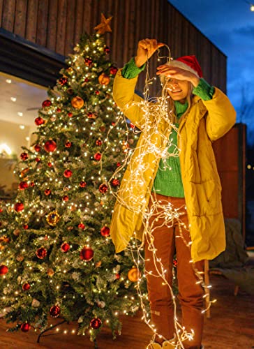 2 Pack 10 Ft Battery Operated Fairy Lights, 120LEDs Firecracker String Lights, Silver Wire Starry Firefly Light for Bedroo...