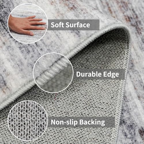 Washable Kitchen Runner Rug for Family: Easy-to-Clean Runners for Hallway Entryway Bedroom - Stain and Water Resistant Rug...