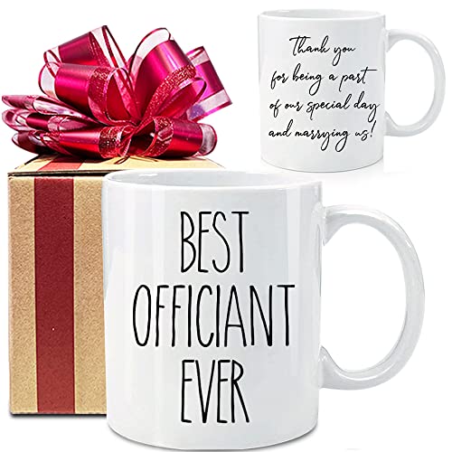 Dnuiyses Wedding Officiant Mug, Funny Wedding Registry Mugs, Best Officiants Ever Gift from Couple, Bride Groom Thank You ...
