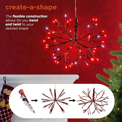 Alpine Corporation 16" Tall Holiday 3D Snowflake Hanging Ornament with 96 LED Lights, with Twinkling Effect, Festive Indoo...