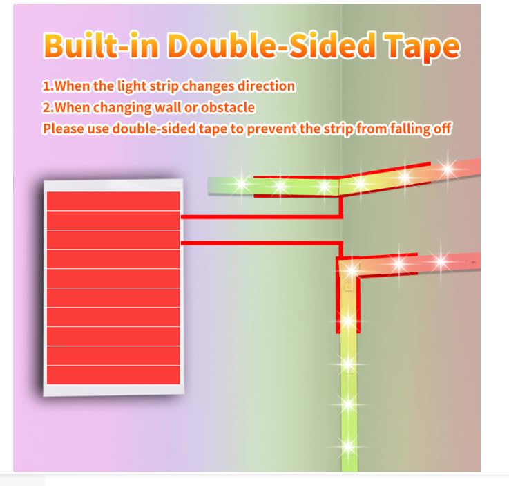 NBBUFF Led Lights for Bedroom 50ft (1 Roll), Color Changing RGB Led Strip Lights with 60 Keys Remote and App Control, Musi...