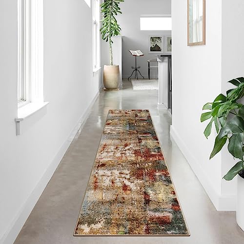 Lahome Washable Runner Rug with Rubber Backing- 2x8 Rug Runners for Hallways Non Slip Kitchen Rugs Non Skid, Modern Abstra...