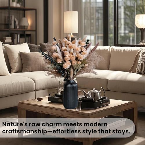 RoseTalk Simulation Flower Decor Luxury Faux Flower Arrangements – Realistic Artificial Flowers with Beige & White Peonie...