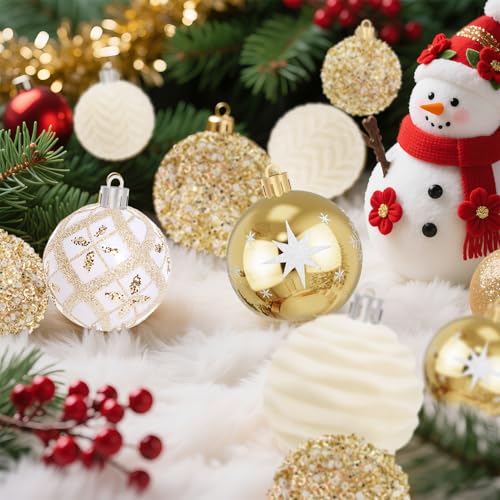 EverMerry 25 Pcs Christmas Ball Ornaments for Xmas Christmas Tree, Shatterproof Hanging Ball for Party Outdoor Decoration...
