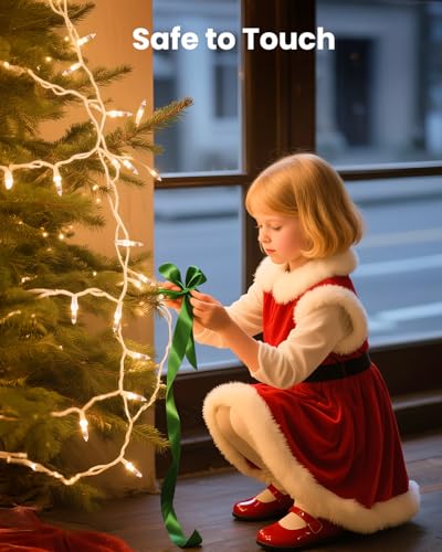 Minetom Clear Christmas Lights Set 100 Count 25 Feet Incandescent Bulb Mini String Lights for Indoor Christmas Tree Garlan...