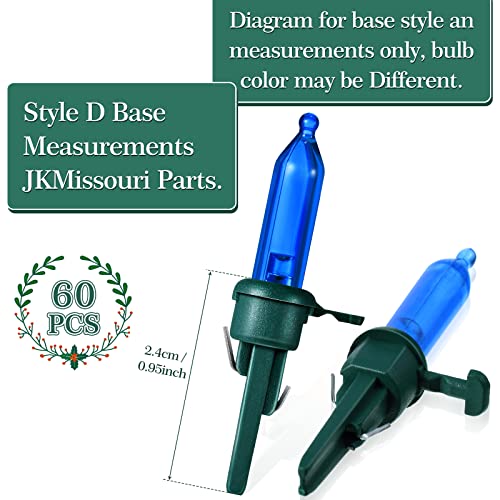 Honoson 60 Pieces LED Replacement Christmas Bulb 3v Waterproof LED Lights Bulbs Bulk for Christmas Tree Decorations Xmas I...