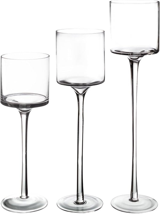 Royal Imports Glass Candleholder Flower Vase, Floating & Pillar Candle Centerpiece Display, Decorative Hurricane on Pedest...