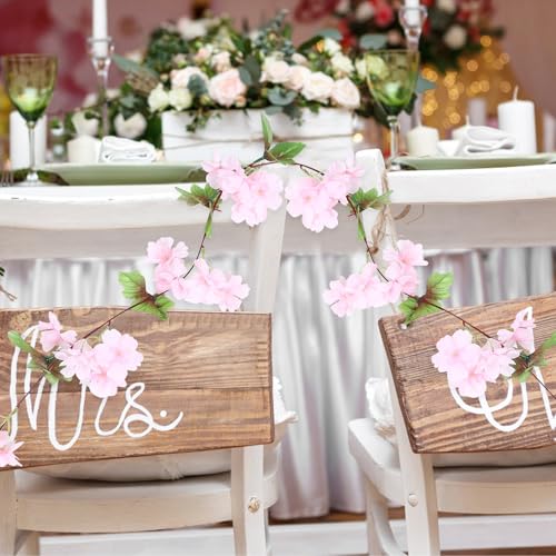 ROMISBABA Artificial Cherry Blossom Vine Fake Flower Garland Light Pink Spring Flowers Artificial for Wedding Arch Decor I...