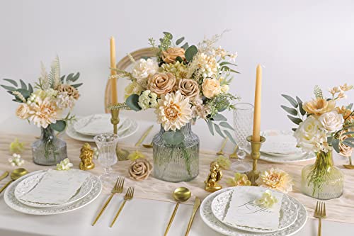 rongflower Artificial Flowers Combo Box Set Silk Flowers Fake Rose for DIY Floral Arrangements Wedding Bouquets Centerpiec...