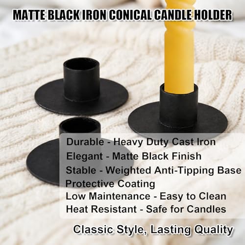 12pcs Iron Mini Taper Candle Holders for 1/2 Inch Candles, Small Metal Tapered Candlestick Stand Accessories for Chime Spe...