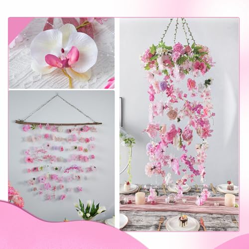 RIDDSEE Artificial Hanging Flower Garland 41.3ft Floral Vines Backdrop Wall for Wedding Party Events Spring Home Garden De...
