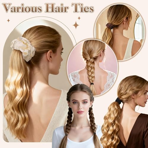 173 Pcs Hair Accessories Kit Include Flat Hair Clips Hair Brush Satin Scrunchies Mini Hair Claw Hairpins Hair Ties for All...