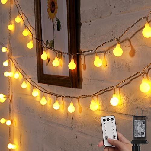 Minetom Globe String Lights, 33 Feet 100 Led Fairy Lights Plug in, 8 Modes with Remote Mini Globe Lights for Indoor Outdoo...