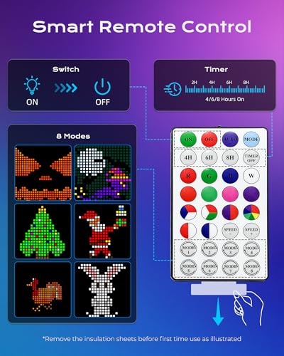 Brightown 400 RGBIC LED Smart Curtain Fairy Lights, 6.6x6.6ft Dynamic Color Changing Christmas String Lights with Remote, ...