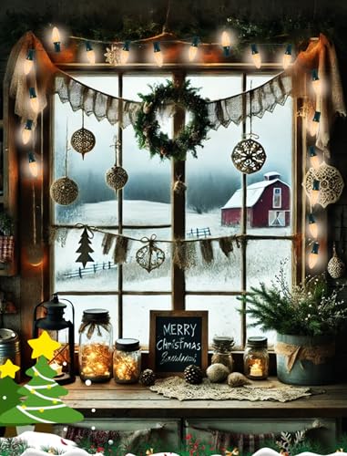 Romasaty C7 LED Christmas Lights, 25Ft Vintage C7 Christmas Lights with 27 LED Clear Bulbs, Hanging Connectable String Lig...