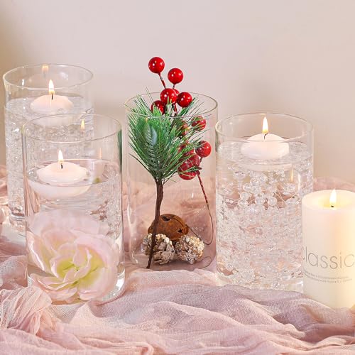 TBWIND 12pcs Glass Cylinder Vases for Centerpieces, 6 Inch Clear Flower Vases for Wedding Decorations and Indoor Home Deco...