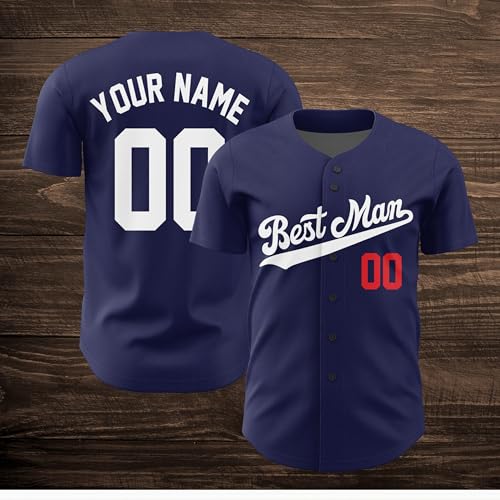 Personalized Groom & Groomsmen Jersey Shirts, Custom Best Man Jersey, Groomsman Proposal, Bachelor Party Best Man, Groom S...