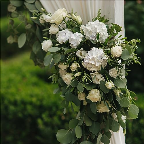 Auihiay 26 Pieces Hydrangea Artificial Flowers Silk Hydrangea Flowers Artificial Flowers Heads with Stems for Home Wedding...