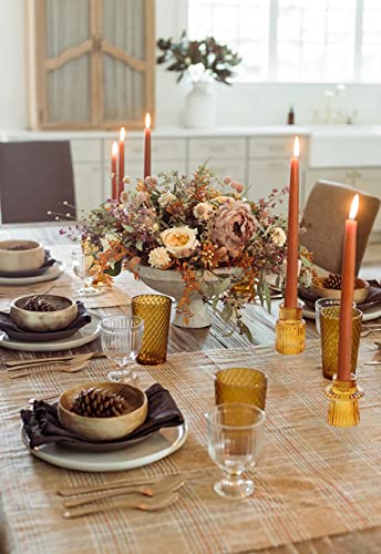 Vixdonos Taper Glass Candlestick Holders Tealight Candle Holders for Table Centerpieces, Wedding Decor and Dinner Party (3...