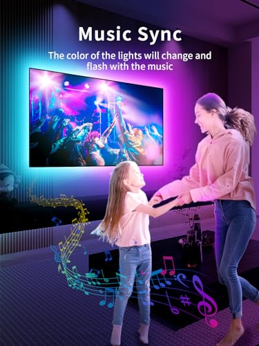 KANTUTOE LED Lights for TV, 23ft Backlights for 75-100in TV, RGB Backlight with Music Sync Bluetooth APP and Remote Contro...
