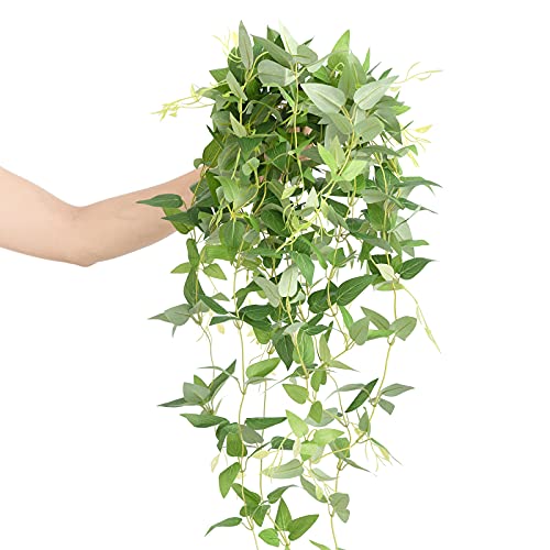 Ling's moment Artificial Clematis Hanging Bush, 4pcs Filler Vines Fake Greenery Garland for Wedding Bouquet/Backdrop/Arch ...
