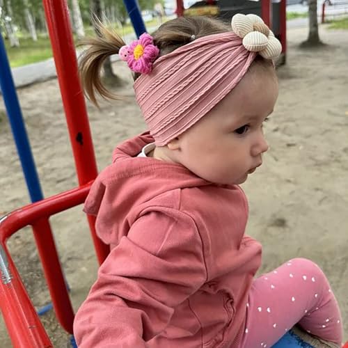 MIUXUESO 3 Pcs Baby Flower Headbands Baby Girls Nylon Headband Soft Hairbands Hair Accessories for Newborn Infant Toddler ...