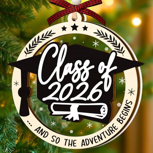 Class of 2026 Christmas Ornaments, and So The Adventure Begins Graduation Ornament, Graduation Gift for High School Colleg...