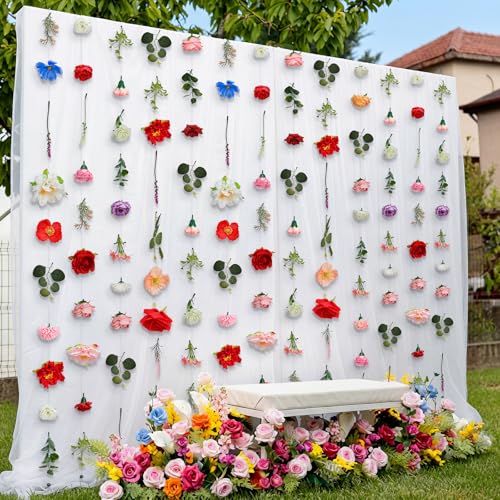 Suncalla 12 Pcs 70.8 ft Flower Garlands Hanging Artificial Wildflower Vine Decor from Ceiling Floating Floral Backdrop Sil...