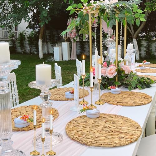 6pcs Gold Candle Holders, Candlestick Holders Taper Candle Holders for Pillar Candles Sticks Holder Decor Halloween Christ...