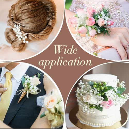 MAQIAHN 6 Baby Breath Artificial Flowers - Babies Breath Flowers Artificial Bulk Faux Flowers Bouquet White Flores Greener...