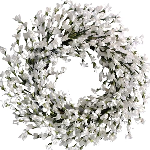 Bibelot Spring Wreath for Front Door, Artificial Forsythia Flower Wreath 18'' Artificial Blossom Flower Decoration Farmhou...