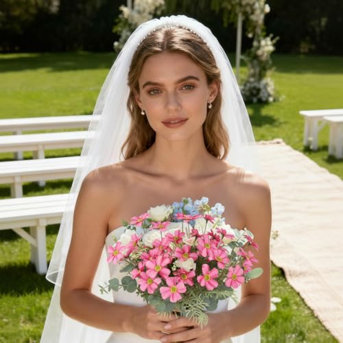 10 pcs Cosmos Artificial Flowers 16.9 in Cosmos Faux Silk Flowers Fake Wildflowers Artificial Daisies for Home Decor Flora...