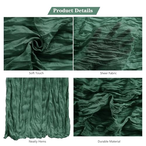 30 Pack Emerald Green Cheesecloth Table Runner 9FT Rustic Sheer Table Runners 17x108 Inch Gauze Boho Runner for Wedding Br...