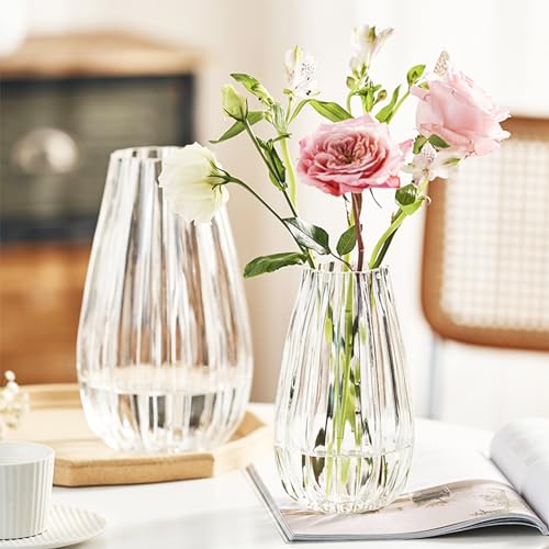 GIDARY 10 inch Flower Vases,Bouquet Vase,Large Vase Glass for Centerpiece Table Home Indoor Desk Decor,Modern Boho Style,f...