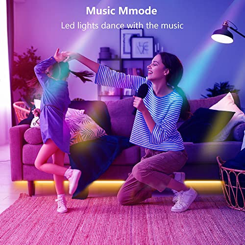 Ledagic Led Lights for Bedroom 100ft (1 Rolls of 100ft) Music Sync Color Changing Led Strip Lights with 60 Key Remote and ...