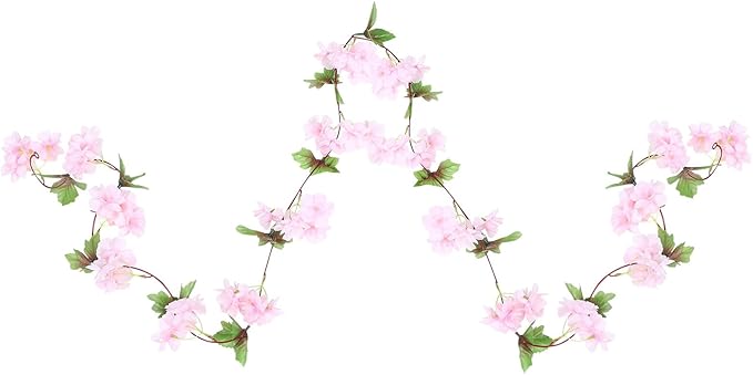 ROMISBABA Artificial Cherry Blossom Vine Fake Flower Garland Light Pink Spring Flowers Artificial for Wedding Arch Decor I...