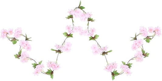 ROMISBABA Artificial Cherry Blossom Vine Fake Flower Garland Light Pink Spring Flowers Artificial for Wedding Arch Decor I...