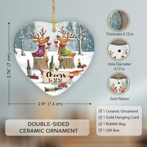 New Year Ornaments - Funny Xmas Gifts for Friends Coworkers Neighbors Family, Unique Ornament Exchange Ideas, Happy New Ye...