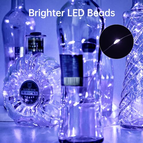 Aluan Wine Bottle Lights with Cork, Christmas Lights 10 Pack 20 LED Mini Fairy String Lights, Waterproof Battery Operated ...