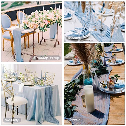 12 Pack 10Ft Cheesecloth Table Runner 35x120 Inch Boho Gauze Table Runner Rustic Cheese Cloth Long Romantic Table Runners ...