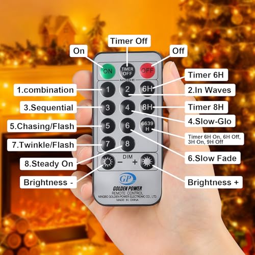 33FT 100LED Christmas Lights Indoor, Globe String Lights for Bedroom 8 Modes with Remote, Outdoor Hanging Fairy Lights for...