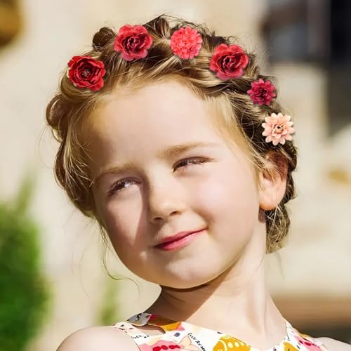 21 Pcs Flower Hair Clips, Silk Fabric Realistic 3D Rose Claw Clip Hairpins for Women Multiple Elegant Designs Boho Wedding...