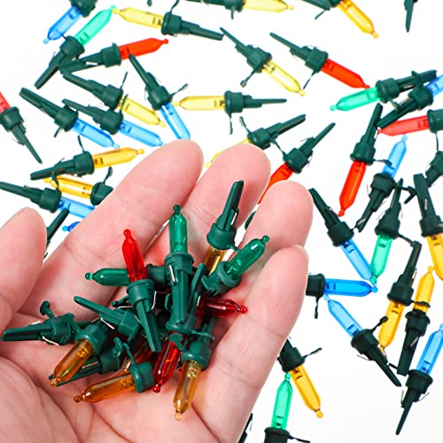 Honoson 60 Pieces LED Replacement Christmas Bulb 3v Waterproof LED Lights Bulbs Bulk for Christmas Tree Decorations Xmas I...