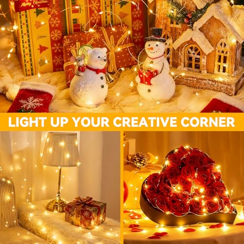Twinkle Fairy Lights 8 Modes with Remote and Timer 33ft 100LED USB Plug in String Lights Waterproof String Lights for Bedr...