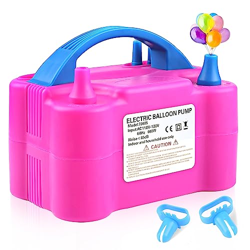 QIPUMP Balloon Pump Electric,110V 600W Balloon Blower Inflator Dual Nozzle Air Pump Balloons Inflator for Decoration, Part...