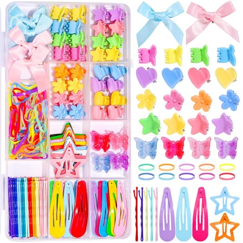 Teenitor Hair Accessories for Girls 193pcs Hair Clips Kit Toddler Hair Accessories, Mini Hair Clips for Girls, Small Claw ...